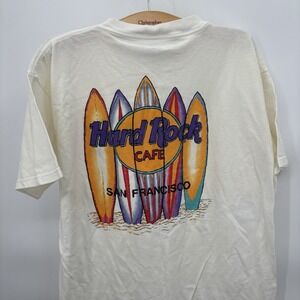 Vintage Hard Rock Cafe San Francisco Tee Size Unisex XL Surf Board White‎ - 15G